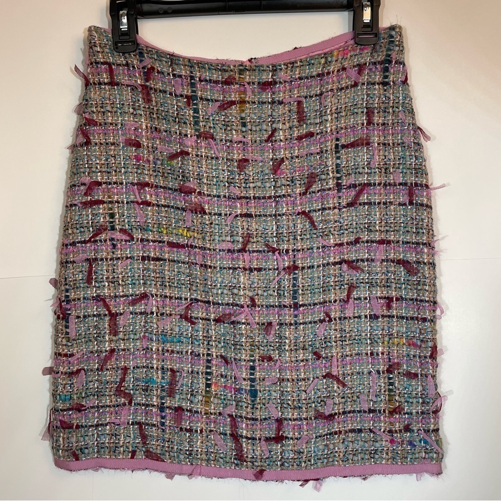 Tibi tweed pink multi-color skirt size 4